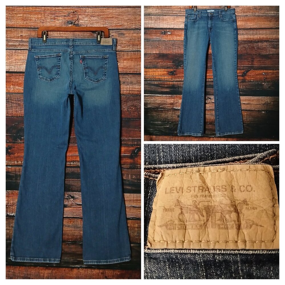 Levis Vintage 515 Jeans 12 Long Boot Cut Mid Rise Blue Denim Stretch 2001